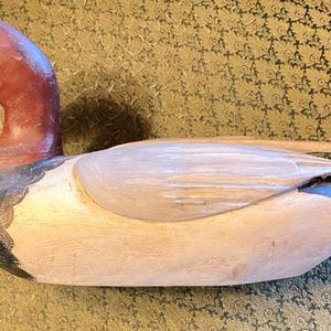 Vintage 1960s Redhead Drake Duck Decoy – Hand‑Carved Wood Working Decoy with Glass Eyes – Rustic Cabin Decor – Waterfowl Collector Gift image 4