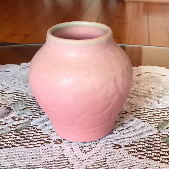 Rookwood Pottery Vase 2874 Dusty Rosegreen Overspray Etsy