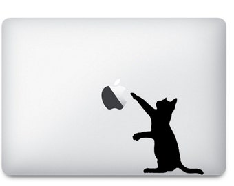 Playing cat vinyl decal sticker for Macbook