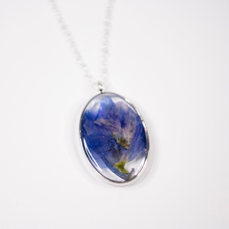 Pressed Flower Necklace Resin Art, Real Dried Flowers, Hypoallergenic