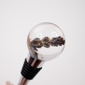 Lavender Wine Bottle Stopper: Real Dried Flower Resin Art
