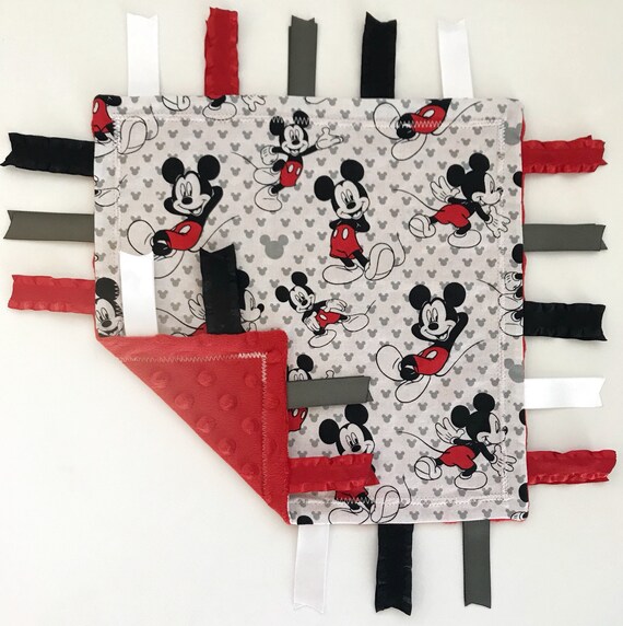 Mickey Mouse Disney Minky Baby Tag Blanket Security Blanket Etsy