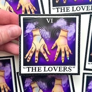 Lovers Sticker, Lovers Tarot Sticker, Hand Sticker, Waterbottle Sticker, Famous Hand Sticker, Thing Sticker, Polaroid Lovers Sticker (3X3)