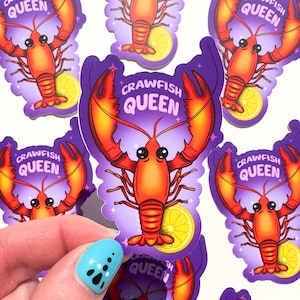Crawfish Queen Sticker, Crawfish Sticker, Vinyl Sticker, Waterbottle Sticker, Crawfish Boil Sticker, Yummy Crawfish Sticker, Crawfish Lover