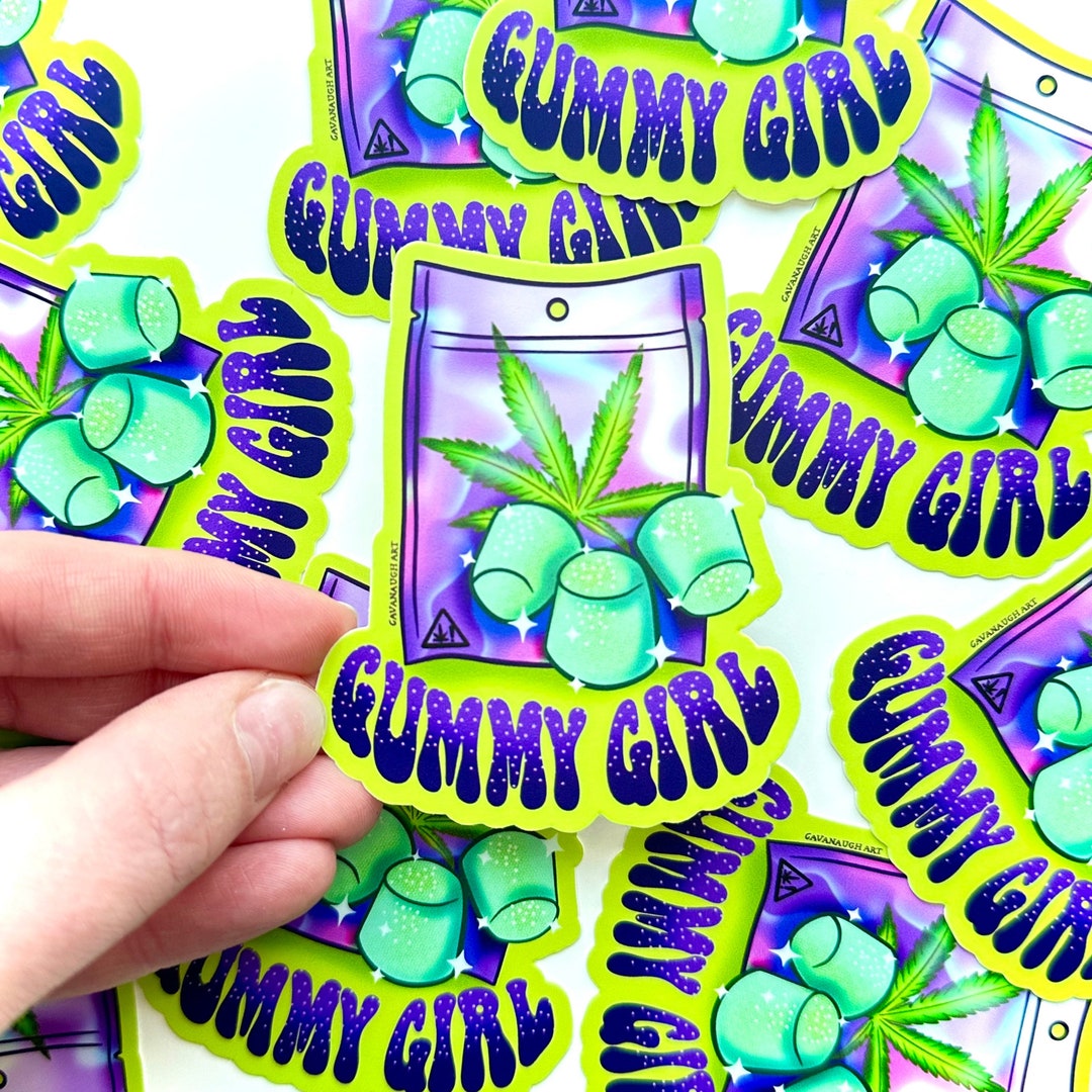Gummy Girl Sticker, THC Edibles Sticker, Weed Sticker, Waterbottle