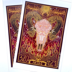 Aries Astrological Poster Print, Aries Artwork, Aries Gift, Aries Zodiac, Aries Poster, Aries Print (11X17)