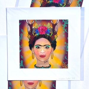 Frida Fine Art Print, Frida Portrait, Frida Art Print, Modern Frida Artwork, Frida Art Print, Frida Portrait Print, 12X12 Archival Paper