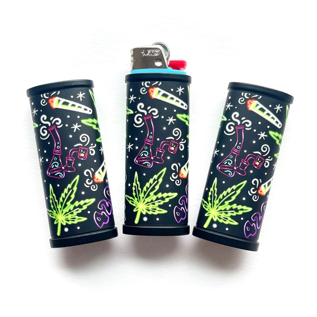 Neon Weed Lighter Cover Cannabis Lighter Cover Stoner - Etsy