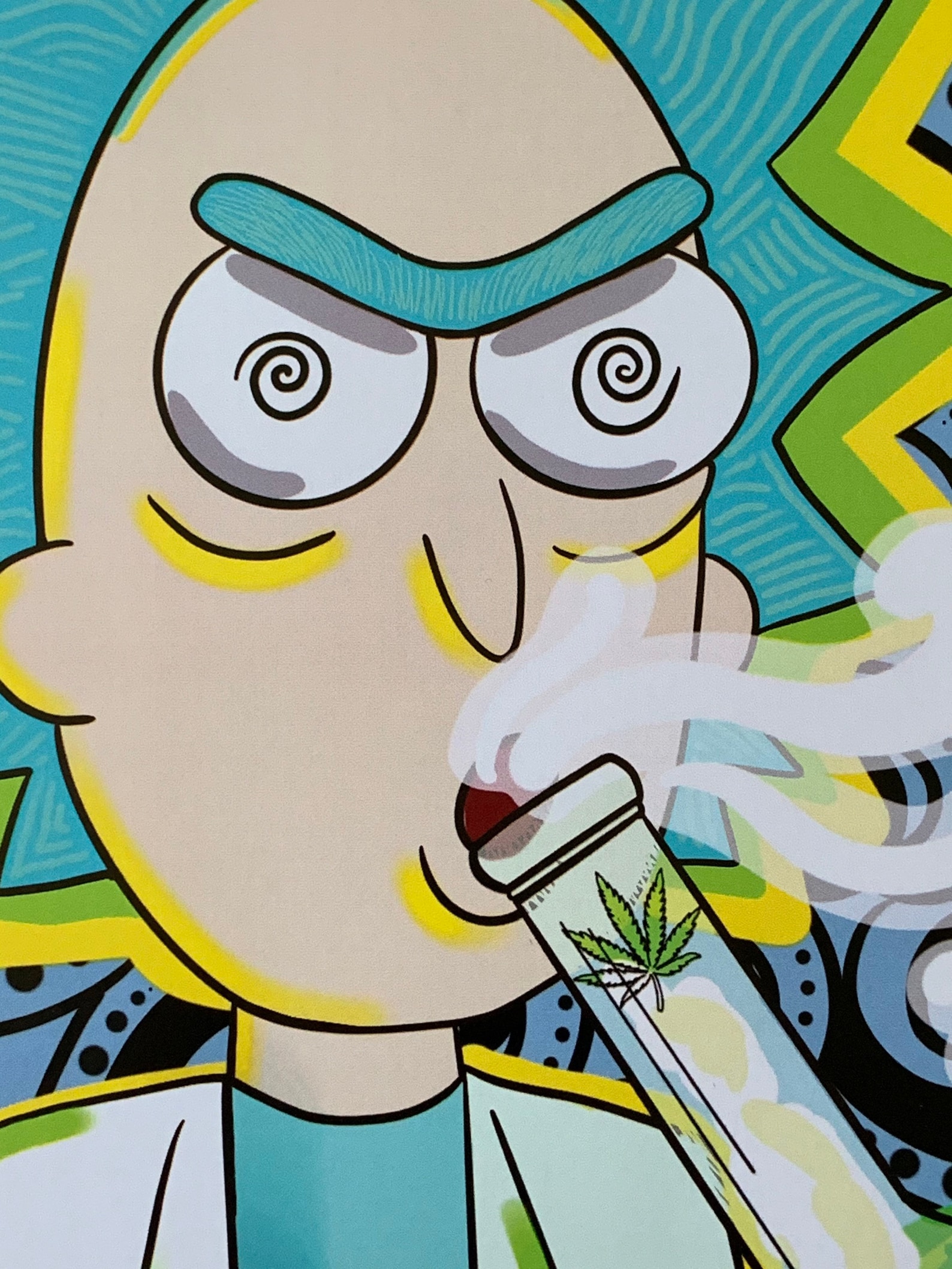 Rick Sanchez Bong Rip Poster Print Weed Art Rick and Morty Etsy