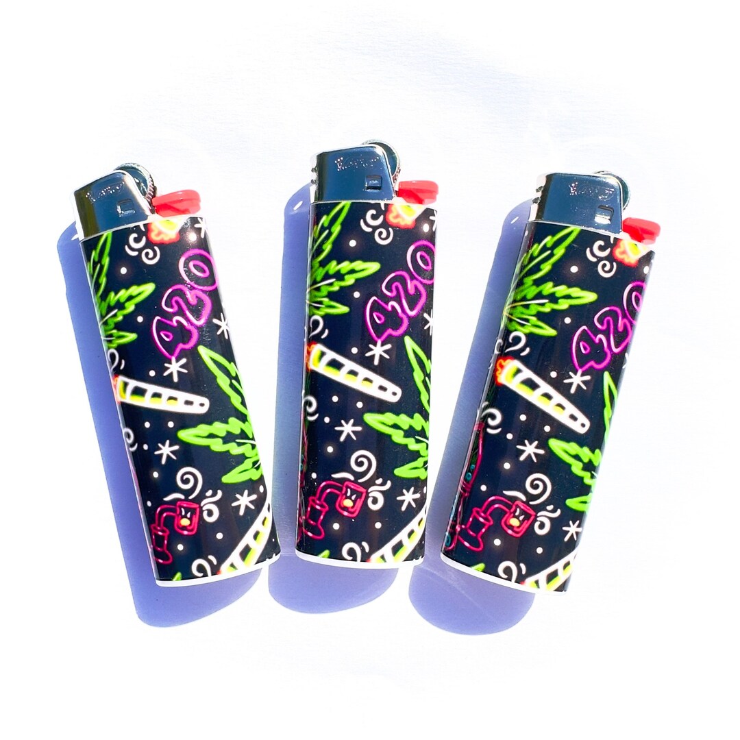 Neon Weed Lighter Cannabis Bic Lighter Stoner Lighter Bic - Etsy