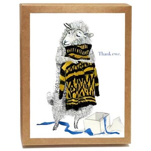 Remerciements moutons brebis en boîte | Jeu de modèles uniques - 8 cartes