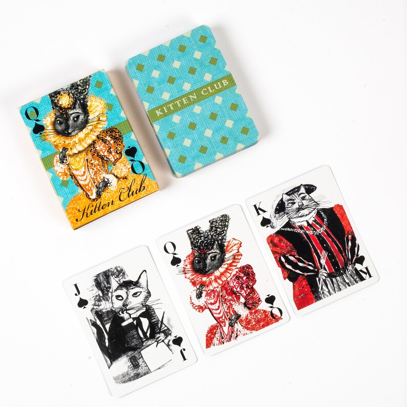 Kitten Club Playing Cards Poker Cards Playing Card Set Etsy Canada