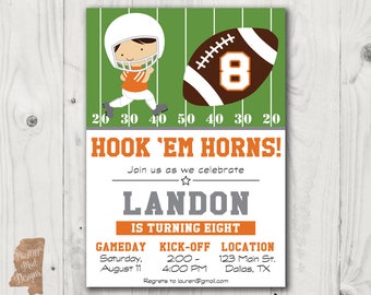 Birthday invitation Texas Longhorns Football