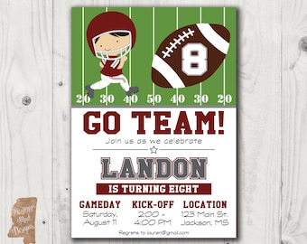 Customized Birthday Invitation - Football Player