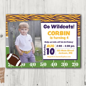 Customized Birthday Invitation - football w photo