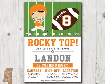 Birthday Invitation - Tennessee Football Player