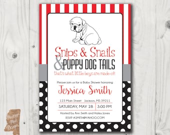 Baby Shower invitation - Georgia Bulldogs