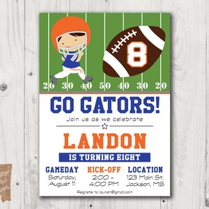 Birthday Invitation - Florida Gators Football Player