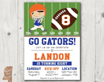 Birthday Invitation - Florida Gators Football Player