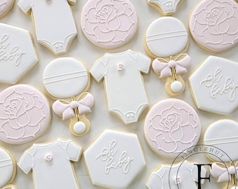 Baby girl shower cookies