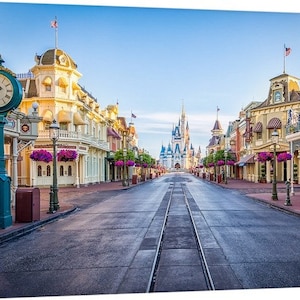 Empty Main Street USA Photo Prints and Canvas Wraps, Magic Kingdom, Walt Disney World, Cinderella Castle image 3