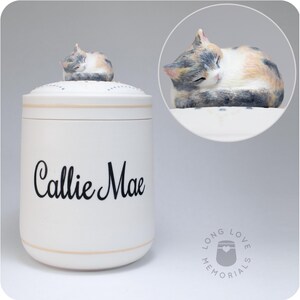 Calico Cat • Painted Cat Portrait Urn • Personalized Urn For Cat Ashes • Handmade Pet Portrait Urn • Pet Urn Memorial • Cat Portrait Pet Urn