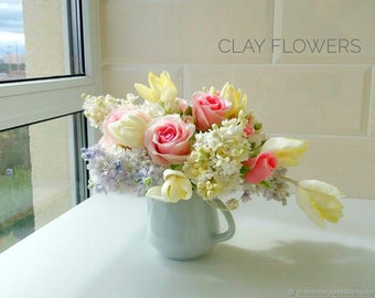 cup with flowers vintage
