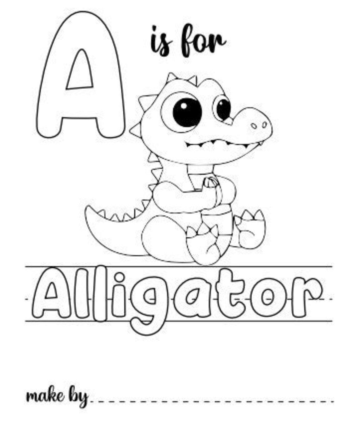 Animal Alphabet Coloring Pages - Etsy