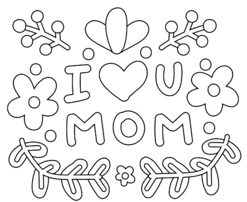 Mother's Day Coloring Pages - Etsy