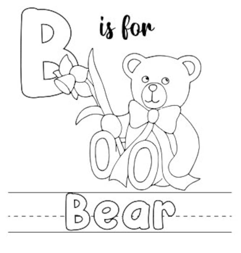 Animal Alphabet Coloring Pages | Etsy