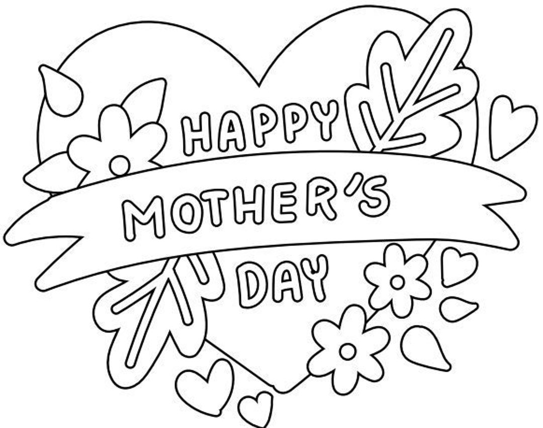 Mother's Day Coloring Pages - Etsy