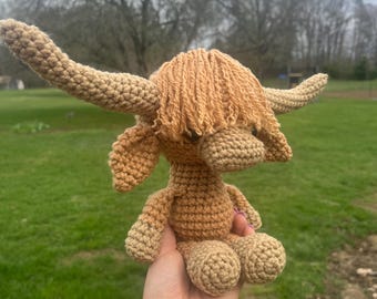 Highland Cow Plush, Stuffed Animal Cow