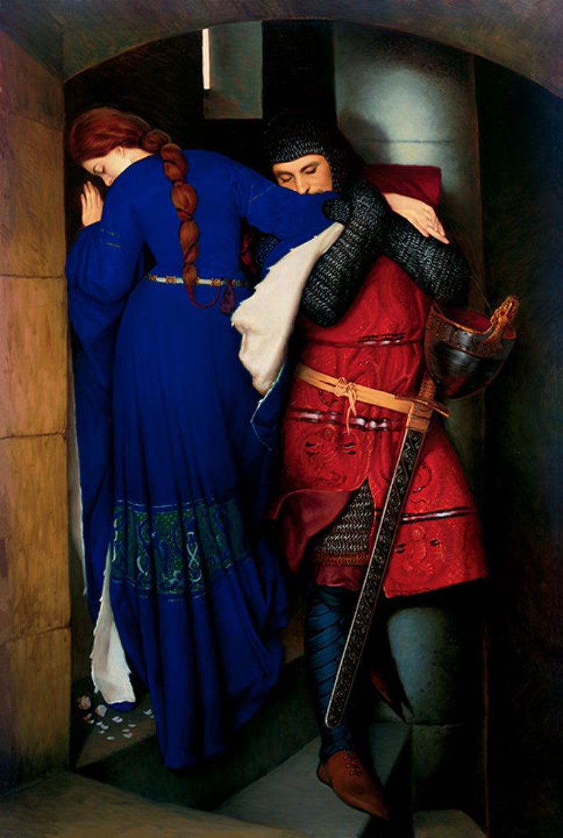 The Meeting On The Turret Stairs By Frederic William Burton Etsy