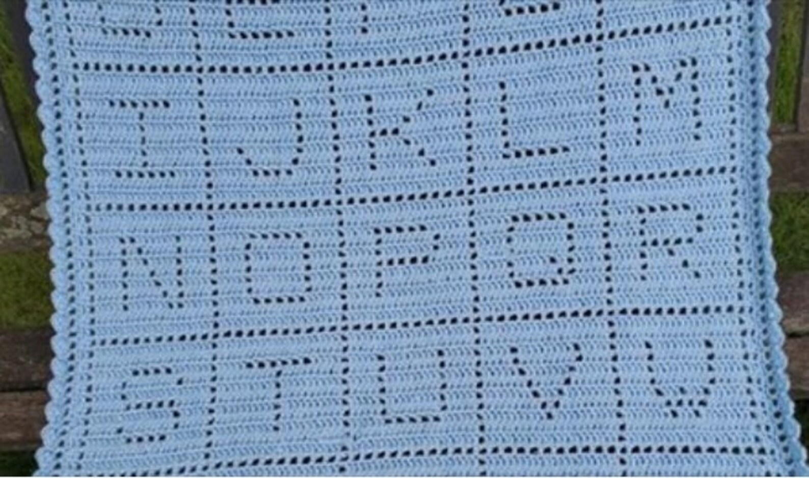 Crocheted ABC Baby Blanket Alphabet Baby Blanket Blue Baby Etsy