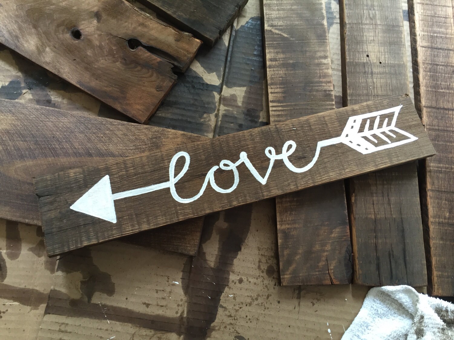 Wood Sign Rustic Wall Decor Love Arrow Sign Wall Art Wall Etsy