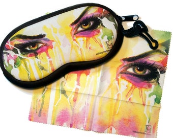 Soft Glasses Case, Case for Glasses, Microfiber Cloth, Glasses Case, Sunglasses Case, Eyeglass Case, Gift for Green Hazel Eyed Girl