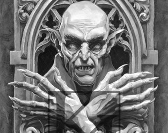 Nosferatu Movie Poster, Vampire Art Print, Goth Horror Decor