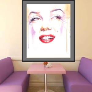 Marilyn Monroe Poster, Fashion Illustration, Pop Art, Watercolor ...