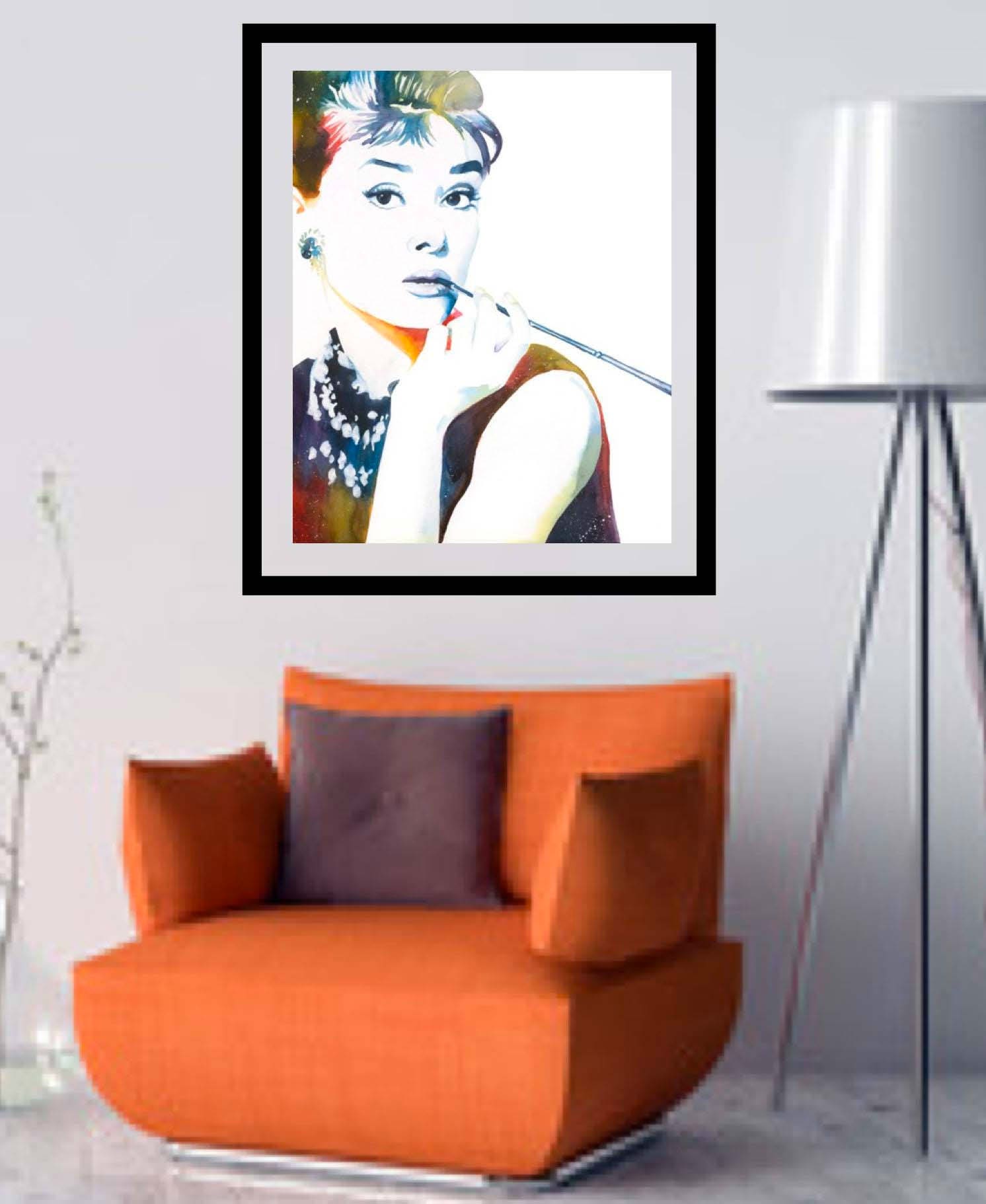 Audrey Hepburn Wall Art Audrey Hepburn Print Salon Art | Etsy