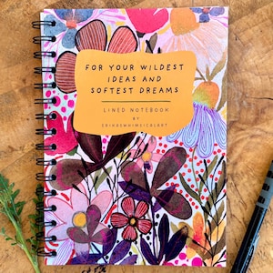 Handmade Floral A5 Notebook: Illustrated Journal, Eco-Friendly