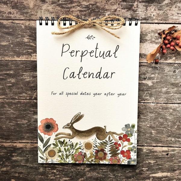 Handmade Perpetual Calendar/Birthday Calendar,Calendar,Illustrated calendar, Calendar for special dates, Anniversaries, Birthday, Calendar