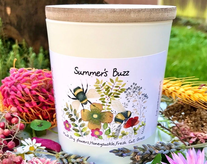 Summer's Buzz Scented Candle, Beautiful Scented Candles,Scented candles, Hand poured candles, Organic Coconut wax candles, Eco -Wax Candle,