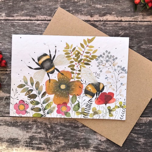 Plantable Seed Paper Cards Etsy