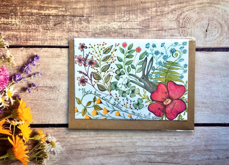 plantable seed paper birthday card blank inside flower