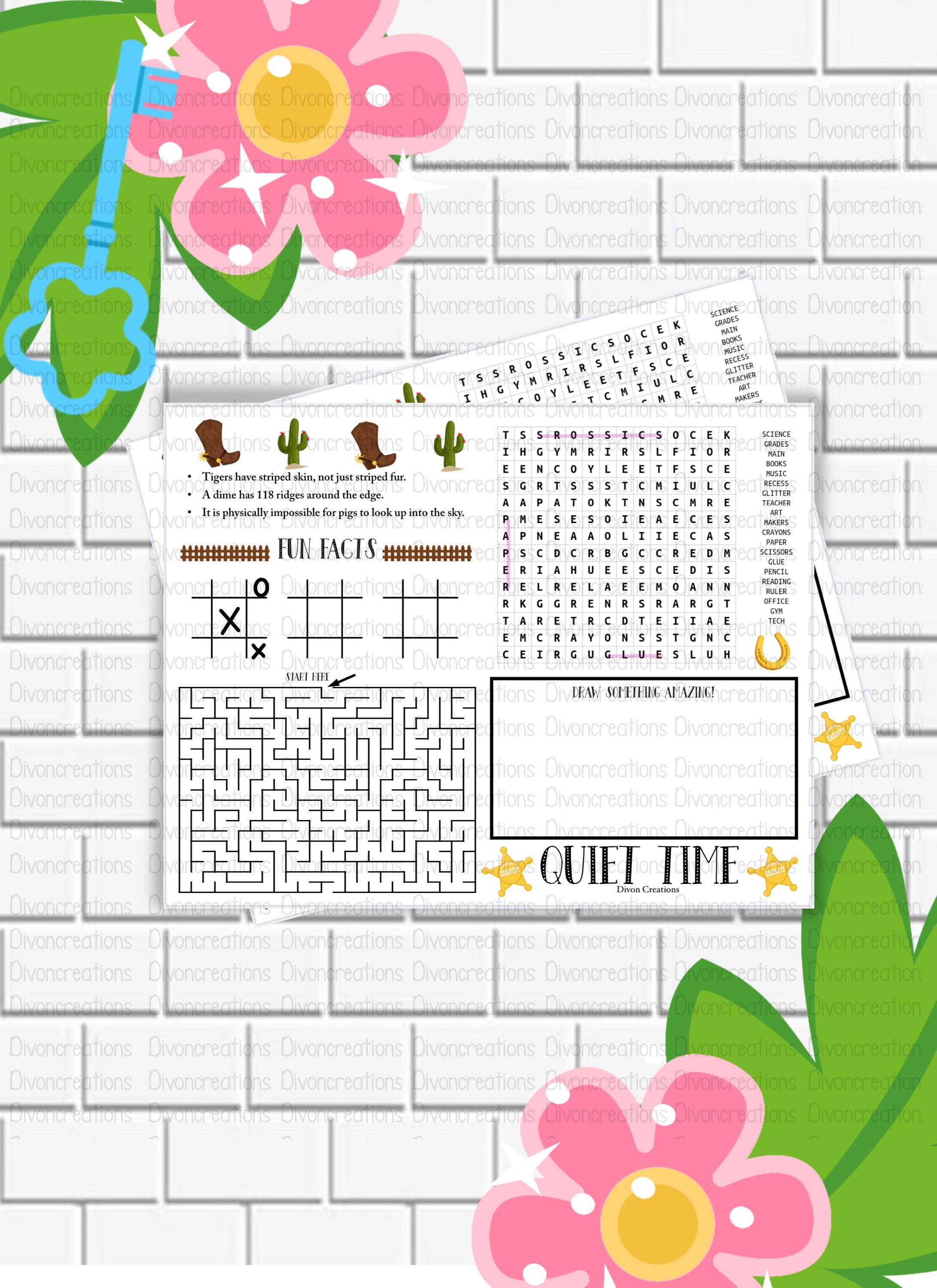 Activity Placemat Printable Sheets Pre School Homeschooling | Etsy