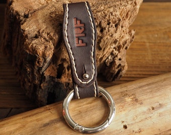 Leather Dangler Beltloop for Sheaths \\ Carabiner Leather Keyfob for Carrying Keys