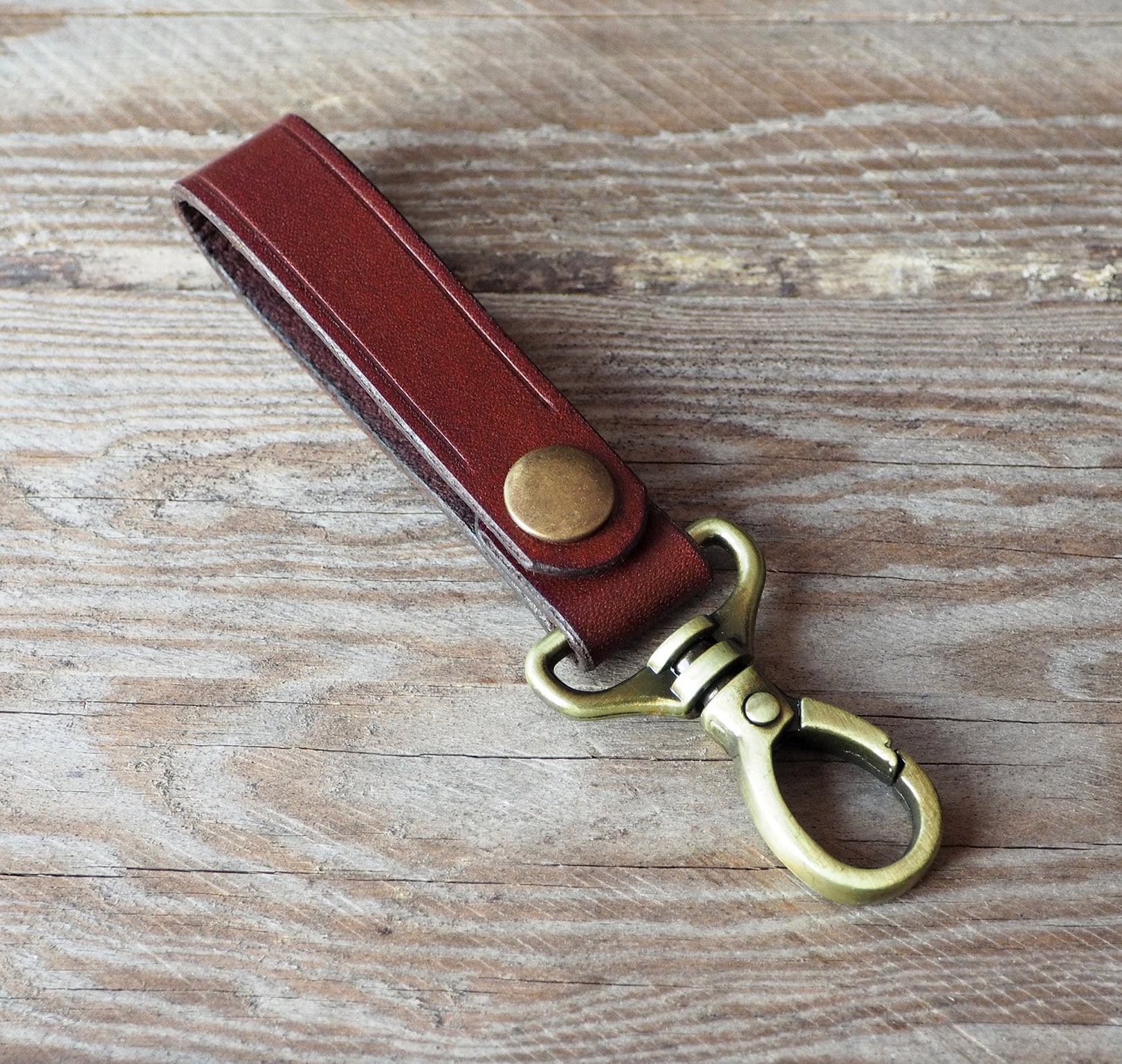 Sturdy leather keyfob with carabiner Keychain Keyring Etsy