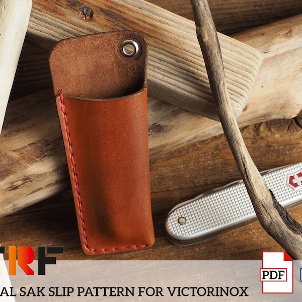 PDF/SVG Pattern for Leather Slip suitable for Victorinox Pioneer \\ Small Case with Eyelet for 91-93mm SAK