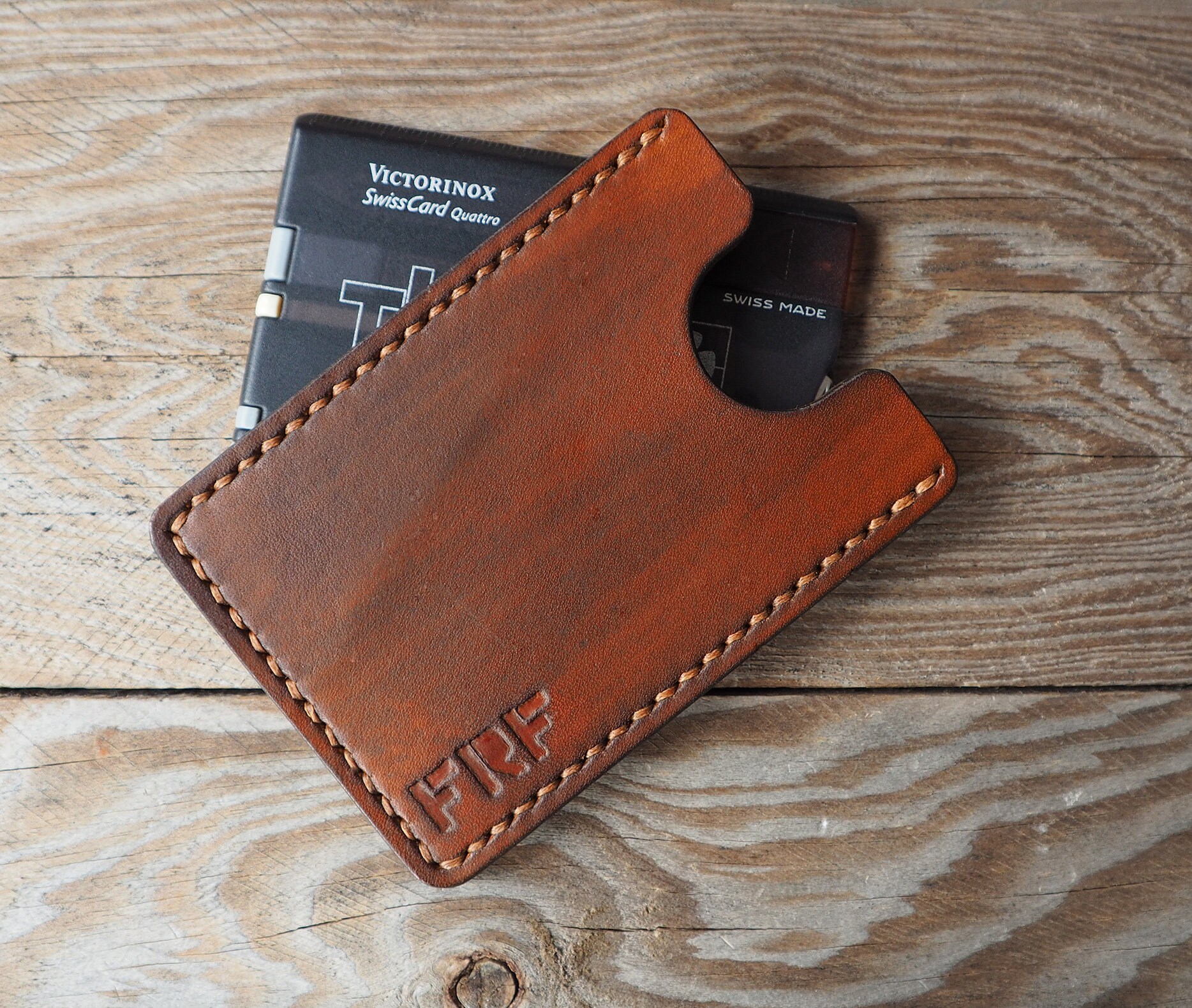 Leather Holster for Victorinox Swisscard Card Wallet Looking