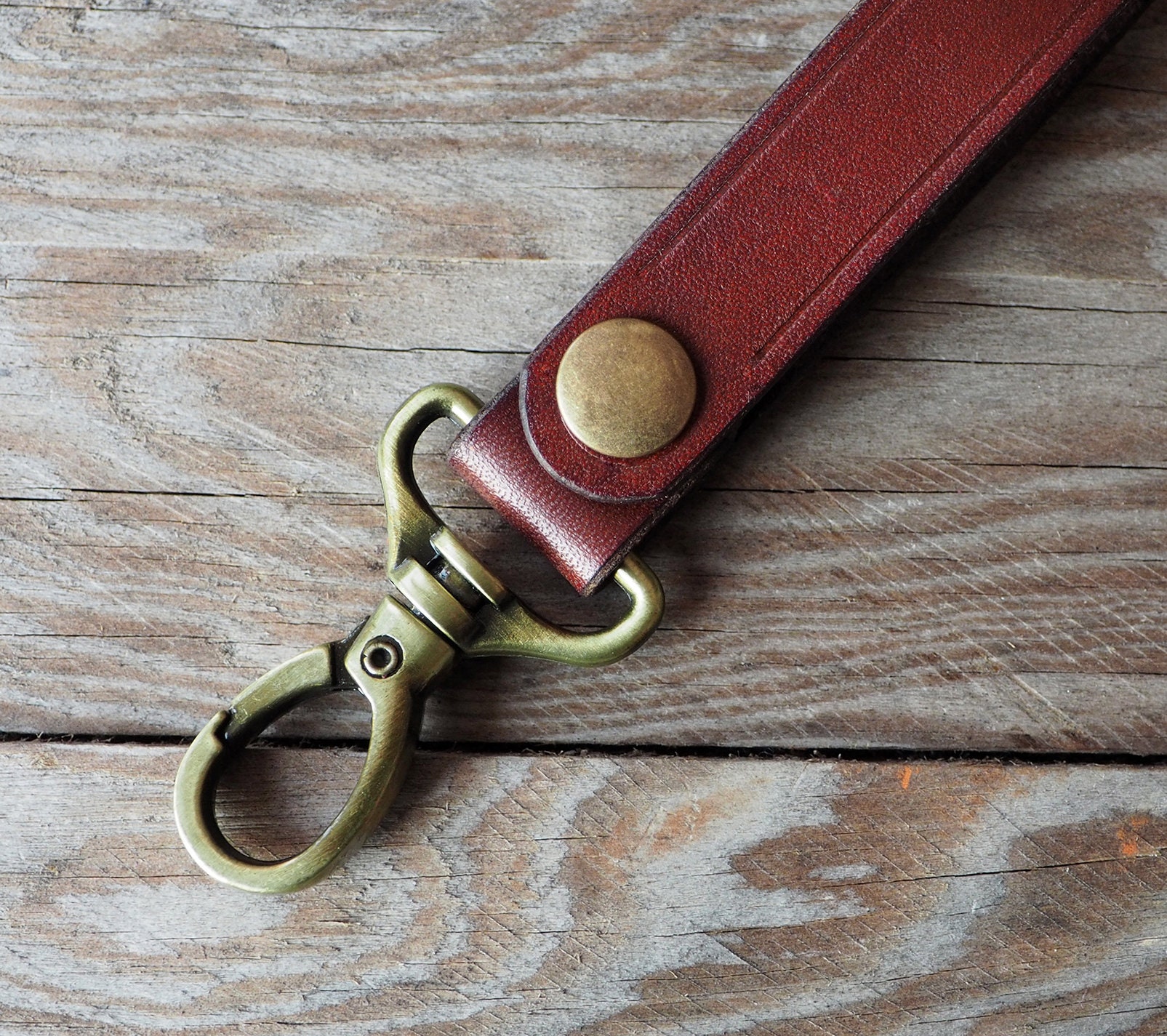 Sturdy leather keyfob with carabiner Keychain Keyring Etsy